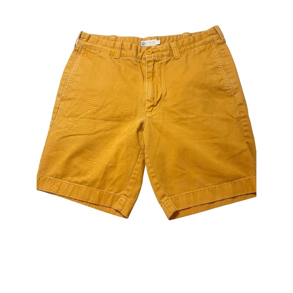 J. Crew Mens Orange Chino Shorts Cotton Casual Summer Wear Flat Front Sz 32